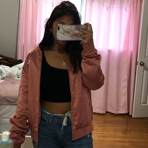 Cute adidas original rose golden bomber jacket